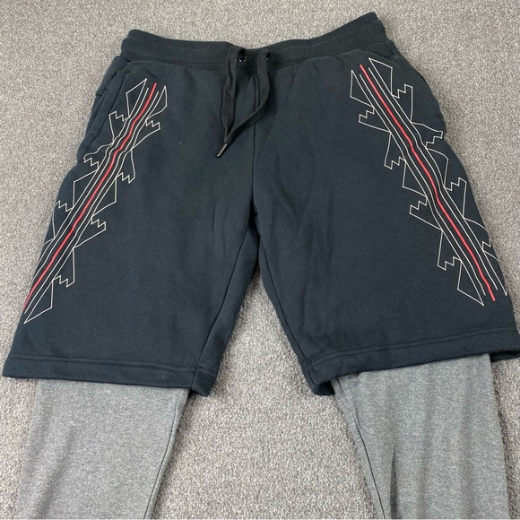 Nike Heritage N7 Black Warm Up Track Running Basketball Sweat Pants 2in1 Sz Med - Picture 3 of 12